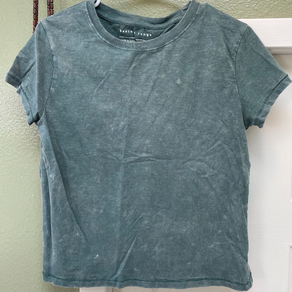 BASIN & RANGE Green/Blue Tee, Size S